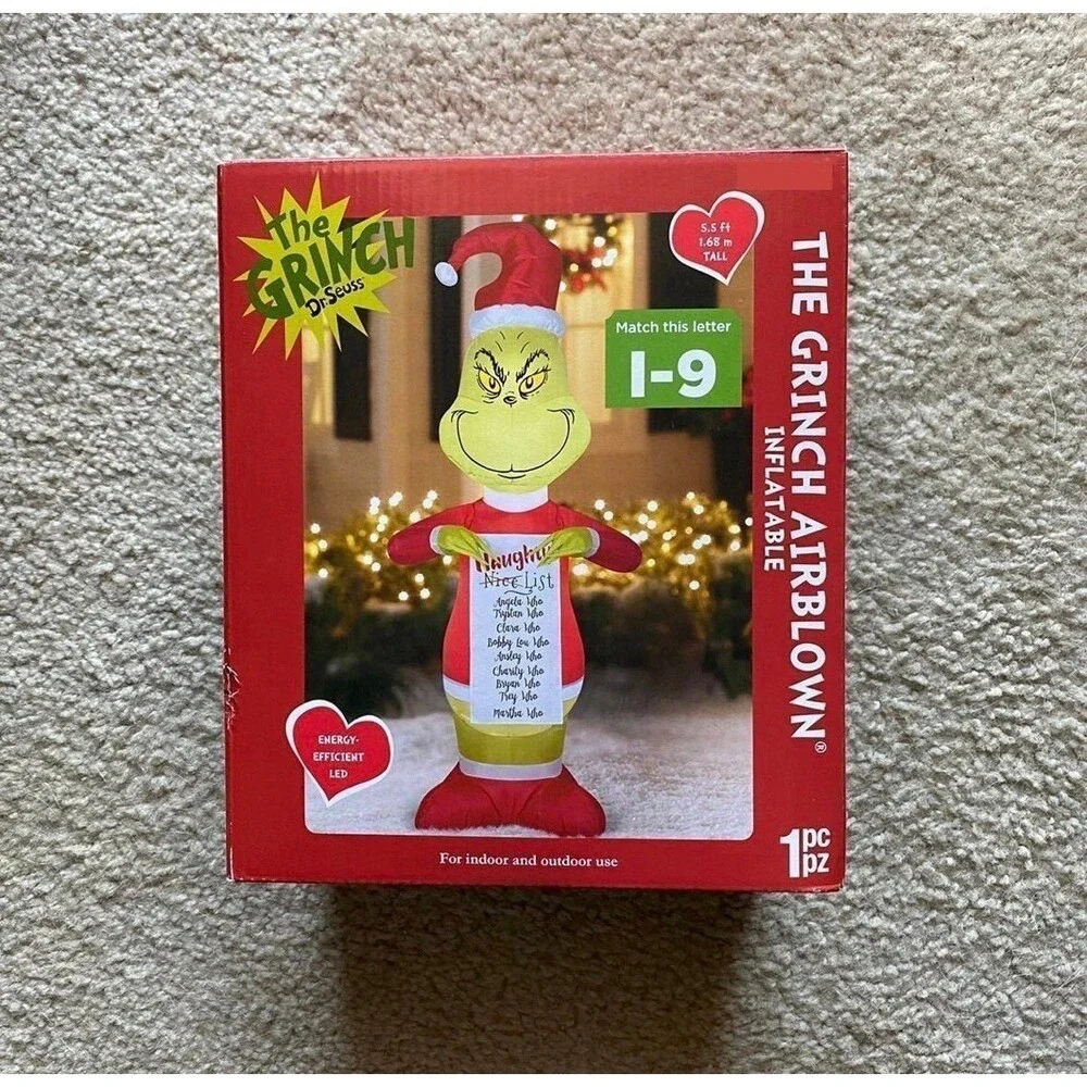 5.5ft Dr. Seuss The Grinch with Naughty List Holiday Airblown Inflatable
